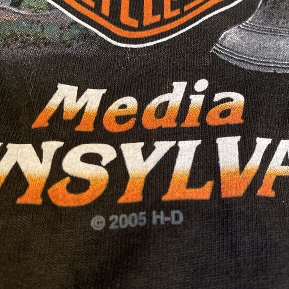NWOT 2005 HARLEY DAVIDSON T-SHIRT Hannum's Media PA 50th Anniversary Sz XL Black - Picture 8 of 8